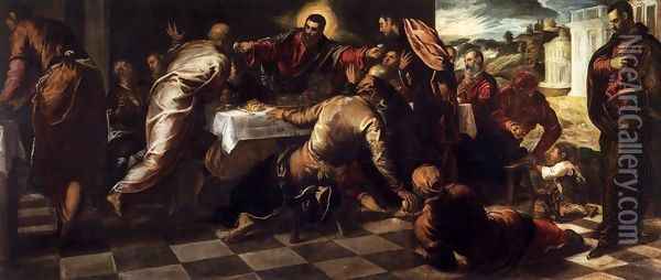Last Supper 4 Oil Painting - Jacopo Tintoretto (Robusti)