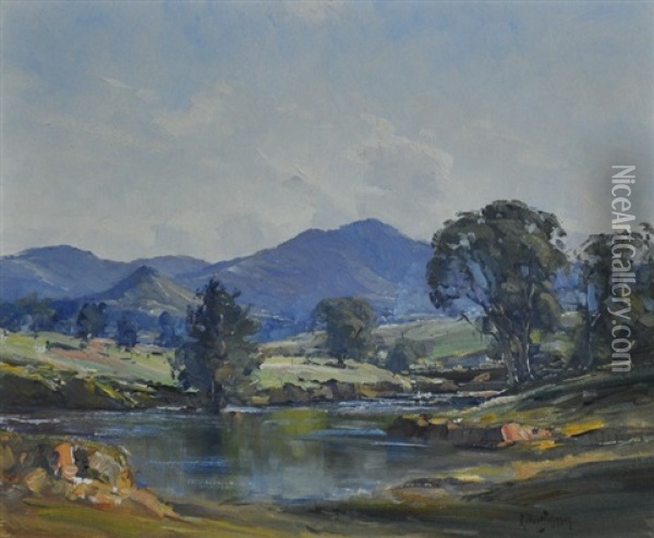 The Peel River Oil Painting - Robert Johnson