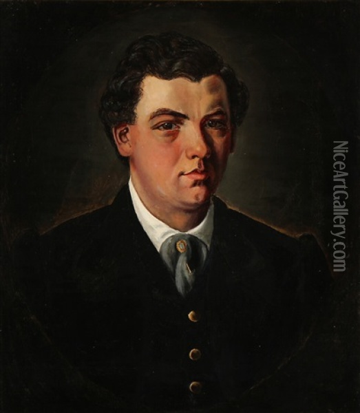 Portrait Of Detlef Von Zepelin Oil Painting - P.H. Kristian Zahrtmann