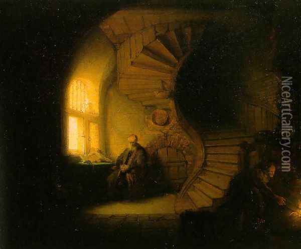 Philosopher in Meditation 1632 Oil Painting - Rembrandt Van Rijn