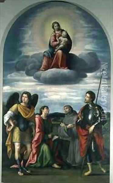 Madonna and Child with Saints Oil Painting - Francesco Francia