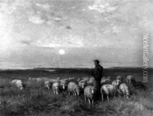 The Shepherdess Oil Painting - William Henry Howe