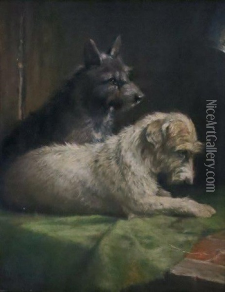 Deux Chiens Oil Painting - John Fitz Marshall