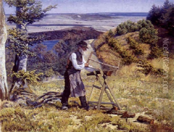 Der Saves Braende Oil Painting - Peder Vilhelm Jensen-Klint