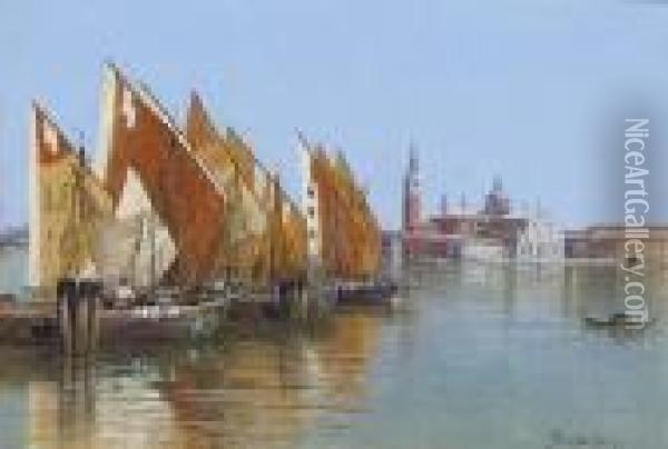 Barche Da Pesca, Venezia Oil Painting - Antonietta Brandeis