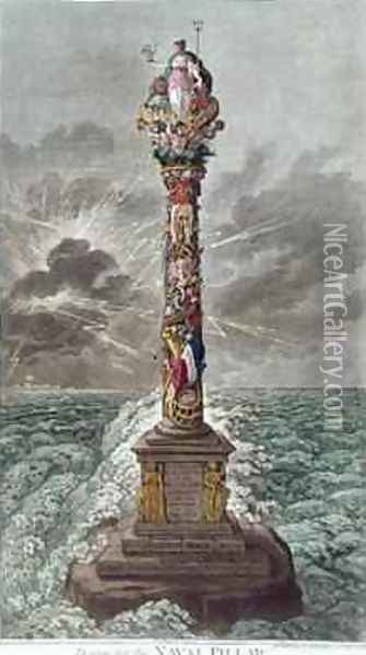 The Trident is Confirmed or Design for a Naval Pillar Oil Painting - James Gillray
