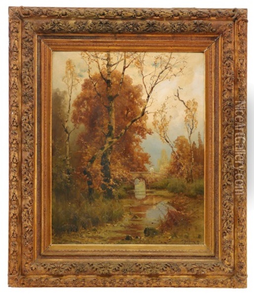 Autumn Landscape Oil Painting - Yuliy Yulevich (Julius) Klever