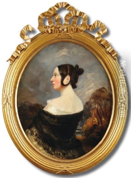 Portrait De La Comtesse D'agoult, Nee Marie De Flavigny Oil Painting - Camille Joseph Etienne Roqueplan
