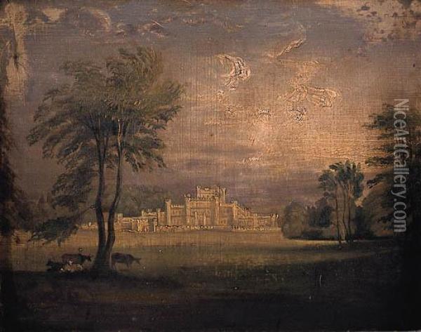 Louther Castle Oil Painting - Thomas John Ewbank