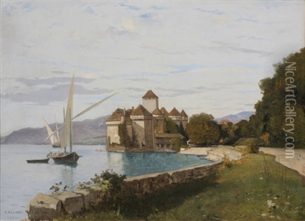 Le Chateau De Chillon Oil Painting - Francois-Louis-David Bocion