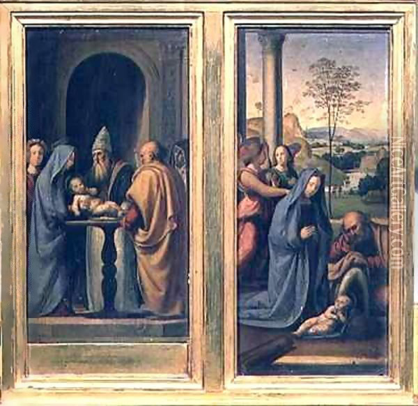 Circumcision and Nativity Oil Painting - Fra Bartolomeo