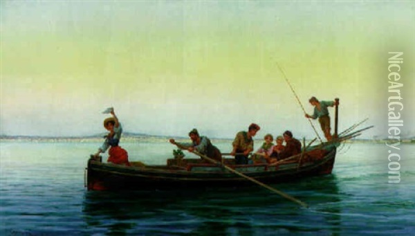 Returning Home, Naples Oil Painting - Pietro Gabrini