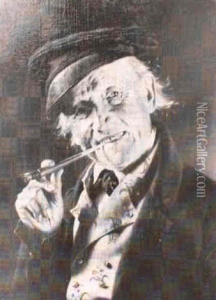 Tyrolean Smoker Oil Painting - Carl Kronberger