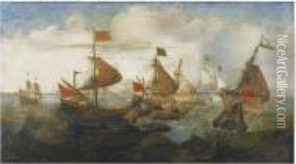 Scene De Combat Naval Oil Painting - Cornelis Verbeeck