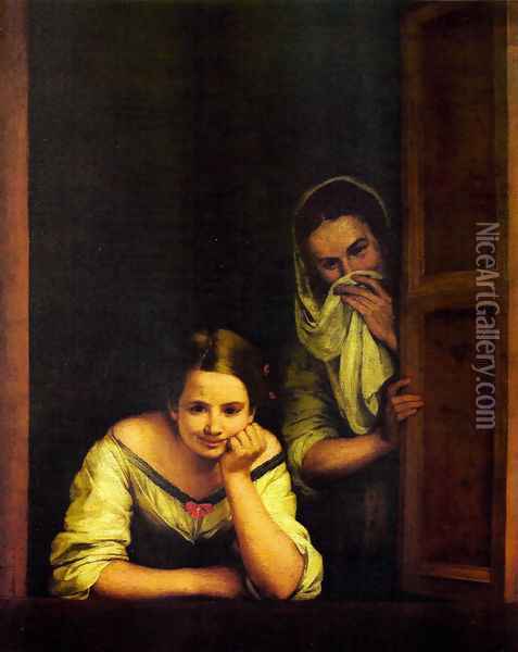 The Galicians at the window Oil Painting - Bartolome Esteban Murillo