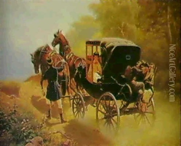 Blinde Passagiere Oil Painting - Arthur Johann Severin Nikutovski