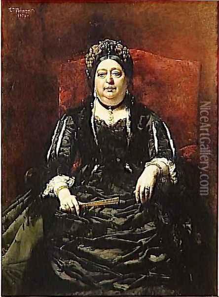 Portrait of Madame Leopold Stern Oil Painting - Leon Bonnat