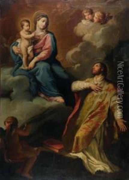 Apparizione Della Vergine A San Lorenzo Oil Painting - Ludovico Trasi