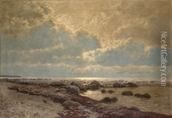 Playa Oil Painting - Raphael Monleon y Torres