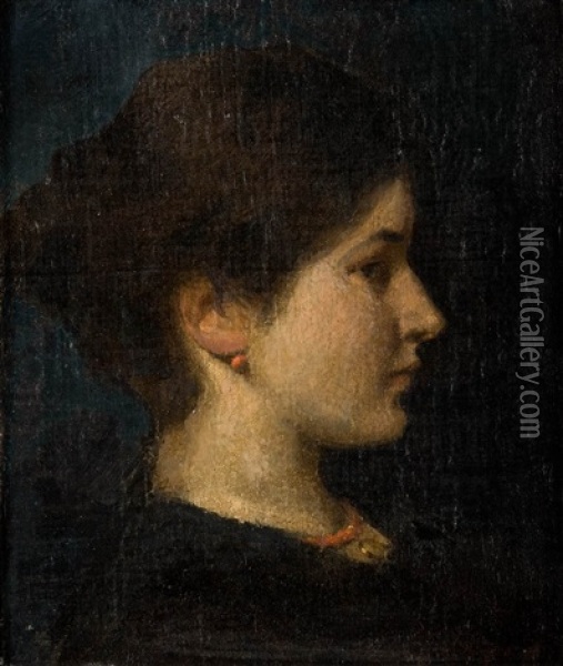 Portrait Of Woman Oil Painting - Anna Bilinska-Bohdanowicz