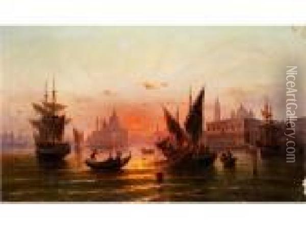 Venedig Bei Sonnenuntergang Oil Painting - Albert Rieger