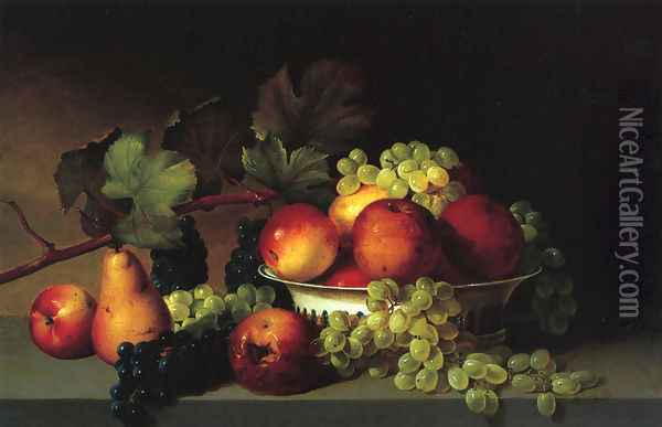 Still Life: Apples, Grapes, Pear Oil Painting - James Peale