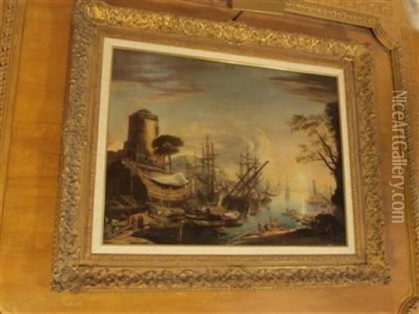Harbor Scene Oil Painting - Claude Lorrain