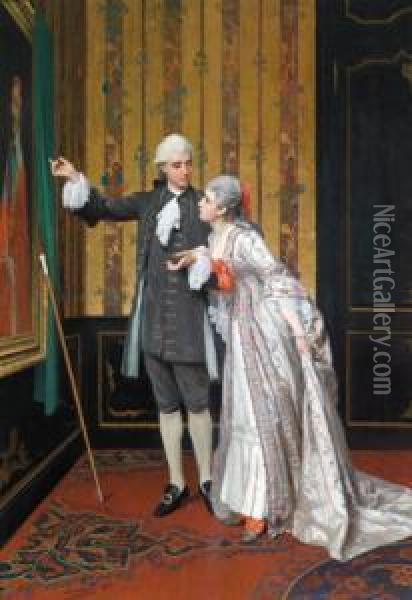 Ammirazione Del Ritratto Delcardinale Richelieu Oil Painting - Auguste Serrure