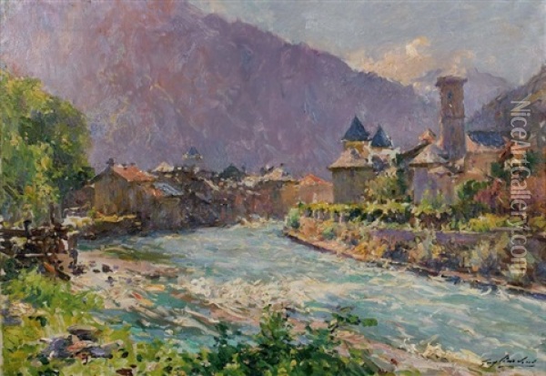 Torrent Dans Les Alpes Oil Painting - Julien Gustave Gagliardini
