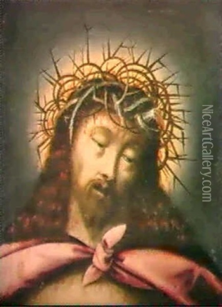 Jesus Christus Als Schmerzens-mann Oil Painting - Luis de Morales