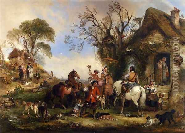 A Hawking Party Oil Painting - Henry Andrews
