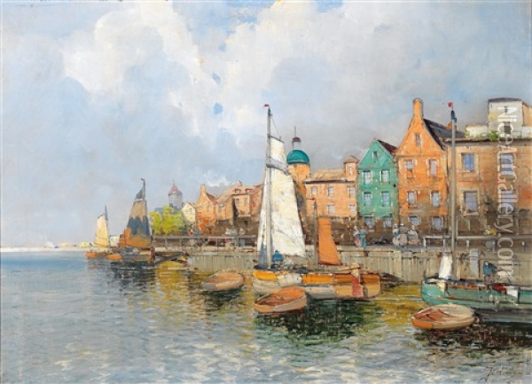 Dutch View Oil Painting - Georg Fischhof