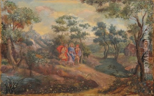 Le Christ A Emmaus Oil Painting - Hans Bol