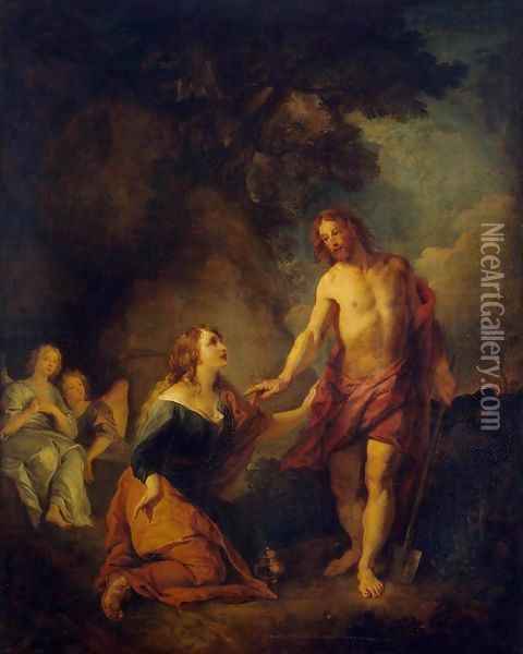 Christ Appearing to Mary Magdalene Oil Painting - Charles de La Fosse