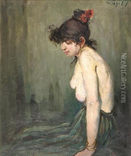Ung Pike 1891 Oil Painting - Karl Johannes Dornberger