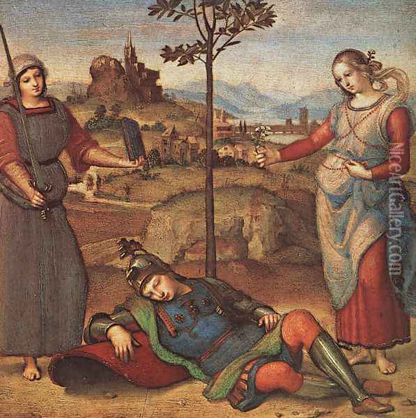 The Knights Dream Oil Painting - Raphael