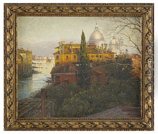 View Of Venice Oil Painting - Alexei Vasilievitch Hanzen