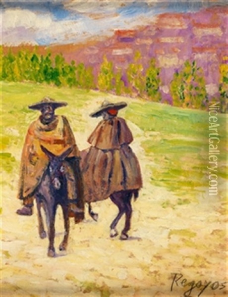 Segovianos Oil Painting - Dario de Regoyos