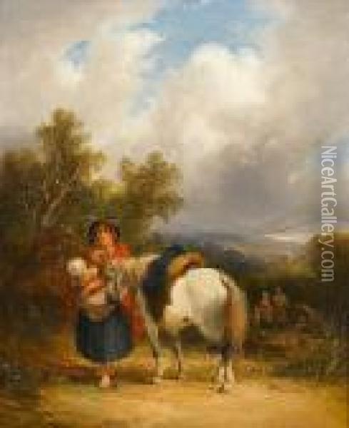 The Gypsy Camp Oil Painting - Snr William Shayer