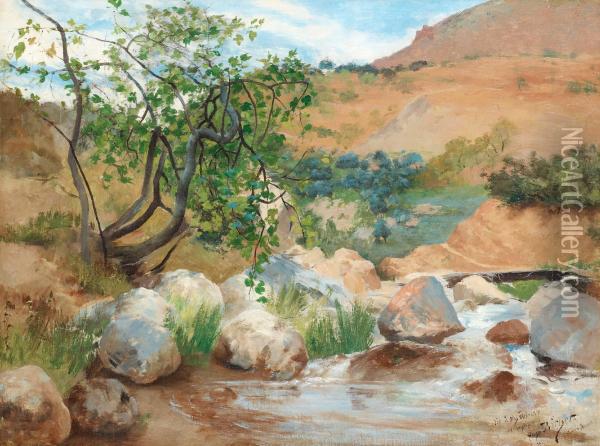 Landscape From Sierra Nevada, Spain Oil Painting - Hugo Birger