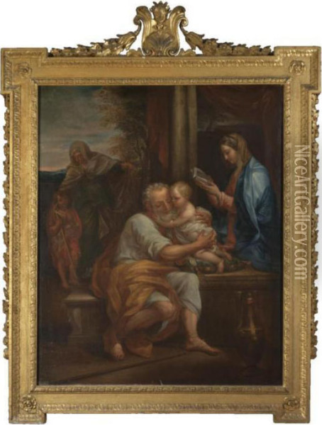 The Holy Family With Saints Elizabeth And John The Baptist Oil Painting - Carlo Maratta or Maratti