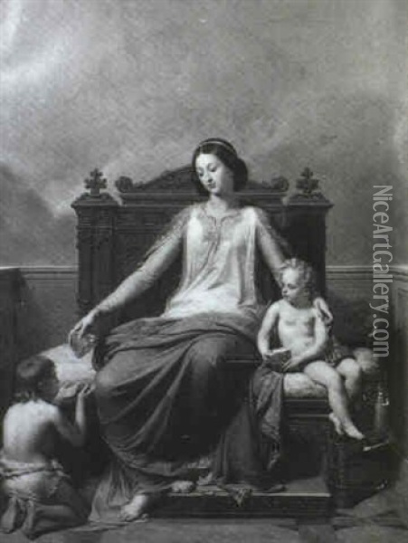 Bildnis Einer Dame Als Caritas Oil Painting - Nicolas Louis Francois Gosse
