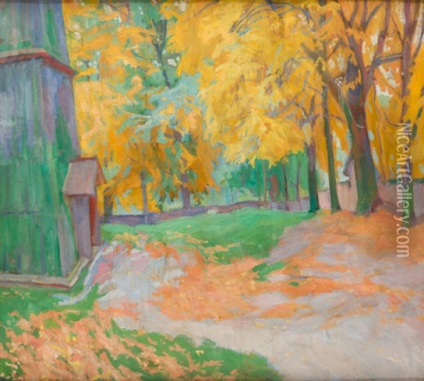Polish Autumn Oil Painting - Stanislaw Kamocki