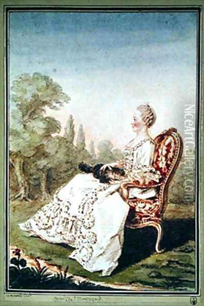 Madame de Montregard Oil Painting - Louis Carrogis Carmontelle
