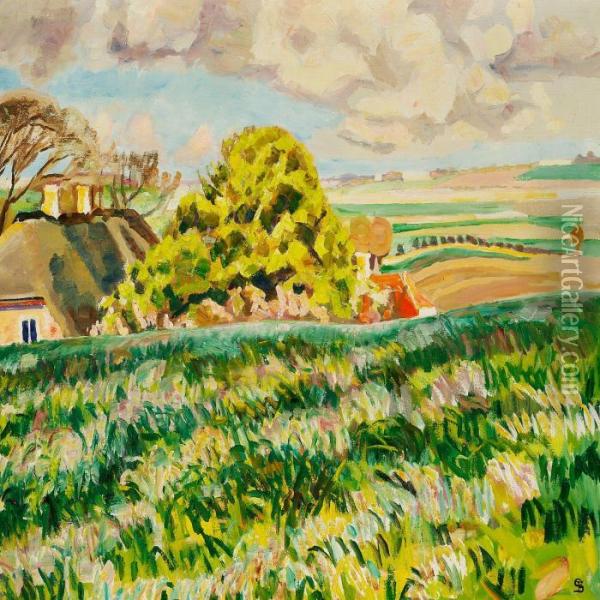 Summer Day, Over Kaerby Oil Painting - Fritz Syberg
