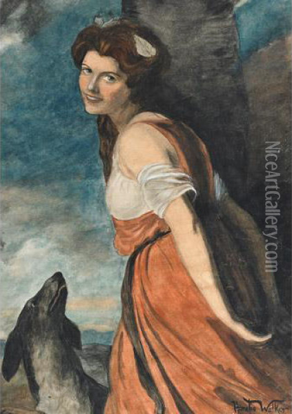 Lady Hamilton As A Bacchante Oil Painting - Horatio Walker