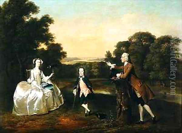 Mr and Mrs Van Harthals and Their Son Oil Painting - Arthur Devis