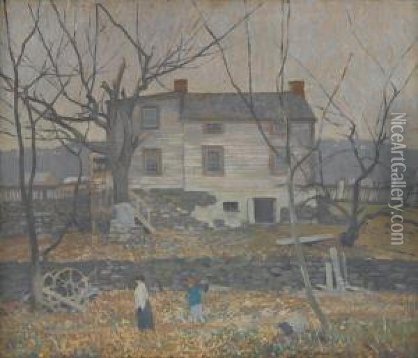 The Gray House Oil Painting - Robert Spencer