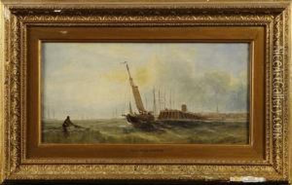 Hamnbild Med Batar Oil Painting - William Harry Williamson