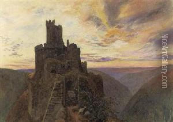 Ehrenburg On The Mosel Oil Painting - Alfred William Hunt